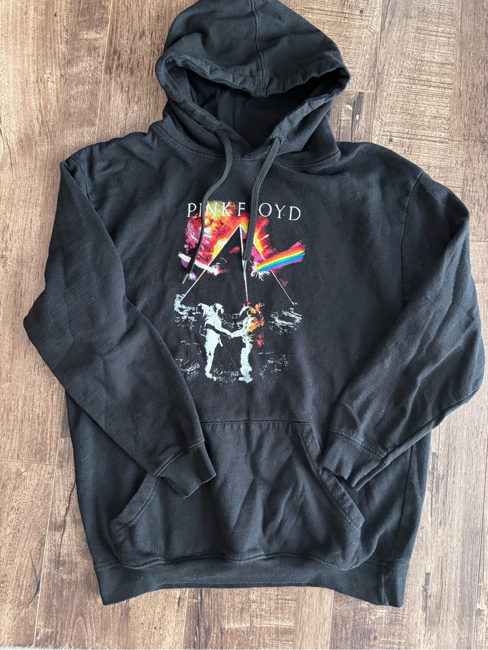Pink Floyd Wish You Were Here Astronaut Prism Hoodie Black Medium